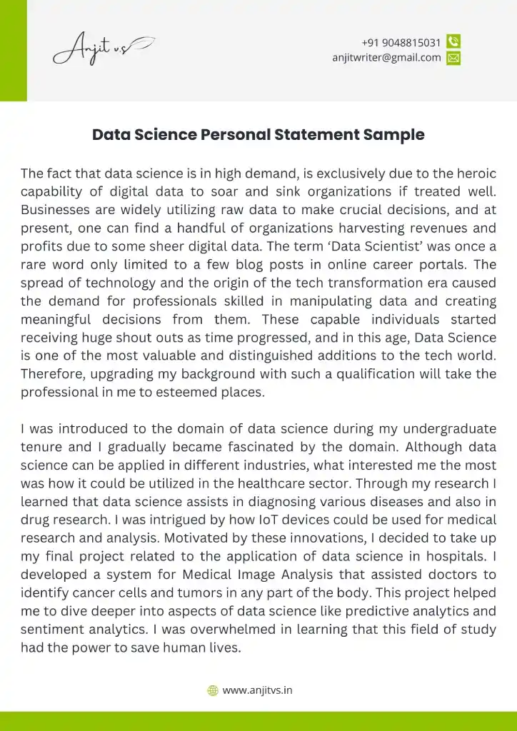 upenn data science personal statement